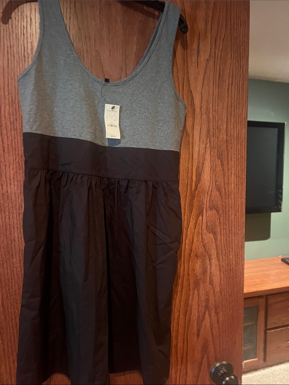 Express Girls Gray Tank-Style Bodice with Black Skirt Dress